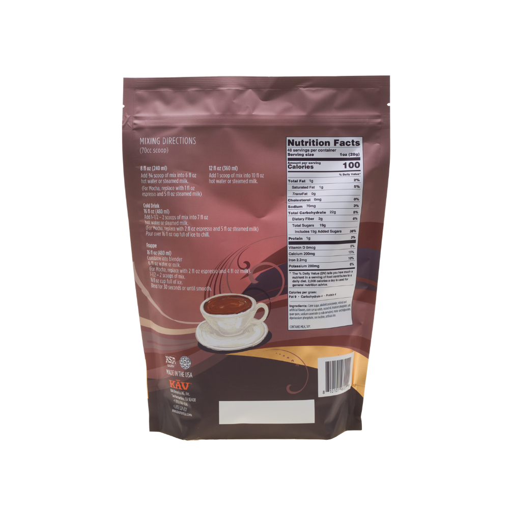KAV Decadent Luxurious Belgian Dark Chocolate Beverage Mix