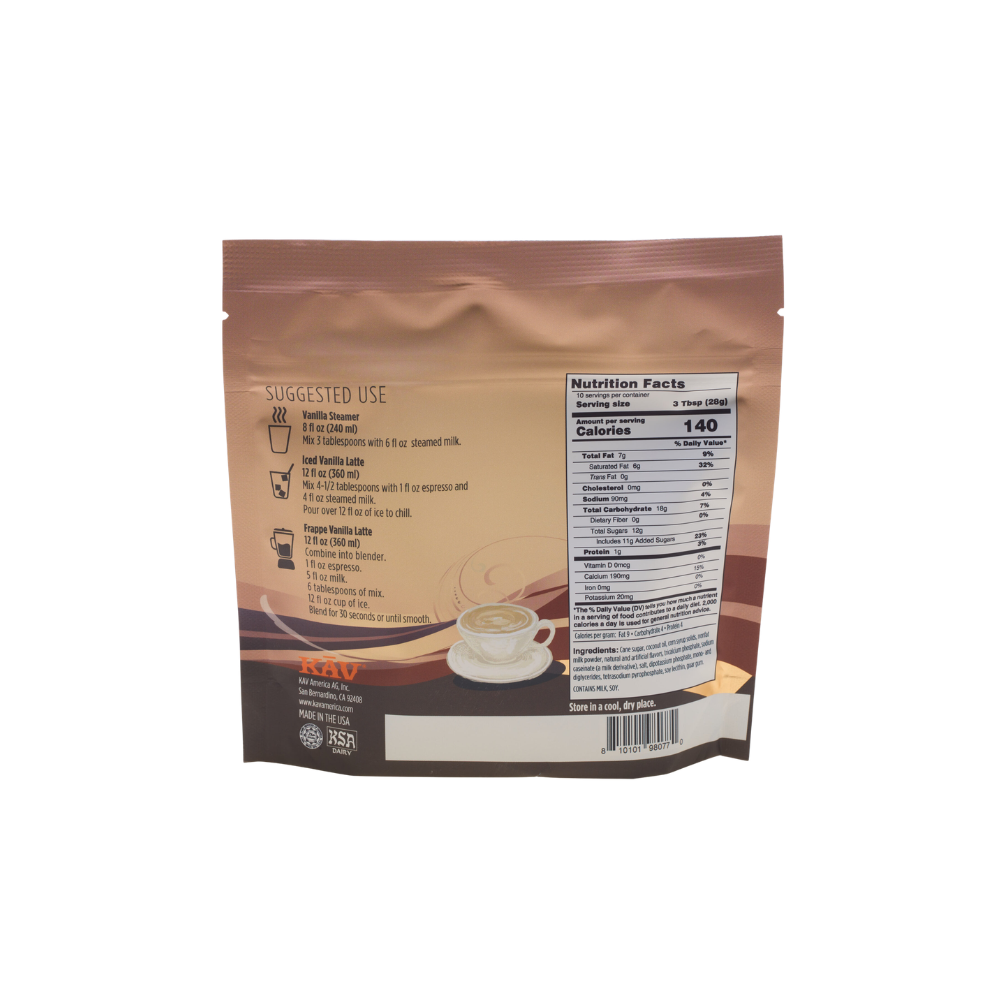 KAV Decadent Luxurious Barista Vanilla Bean Beverage Mix