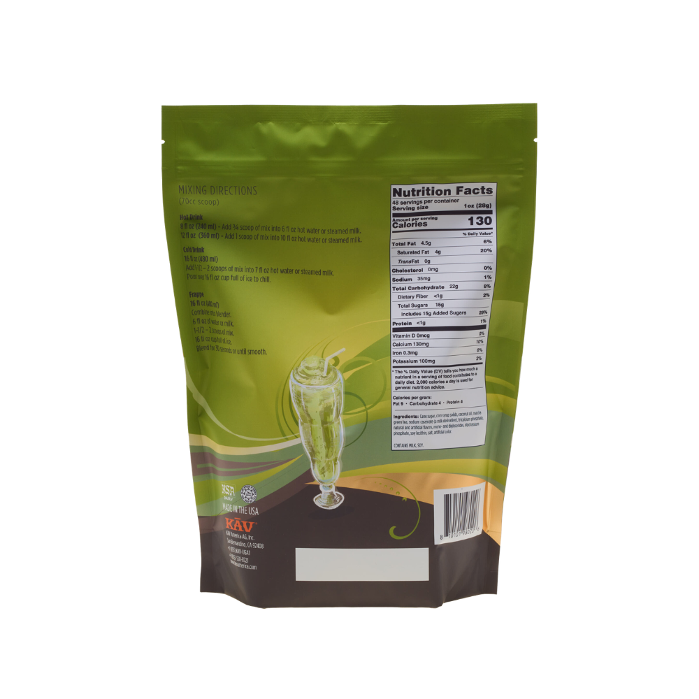 KAV Frappe Ice Blended Matcha Latte Beverage Mix