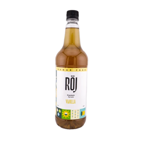 Bottle of Röj vanilla sugar free syrup for beverages